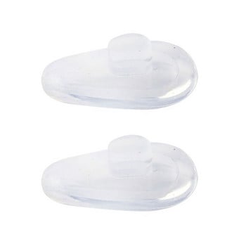 Мека елипсовидна силиконова подложка за нос за очила (прозрачна, 5 чифта)