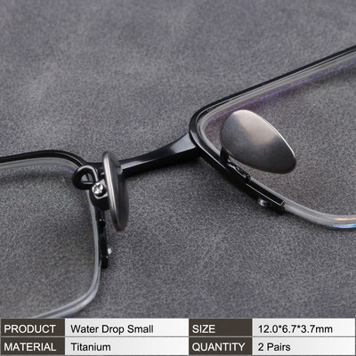 COLOUR_MAX titán orrpárnák, 12 mm-es vízcsepp-becsavarható szemüveg-orrpárnák