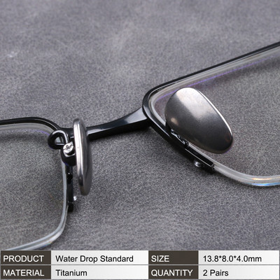 COLOUR_MAX titán orrpárnák, 12 mm-es vízcsepp-becsavarható szemüveg-orrpárnák