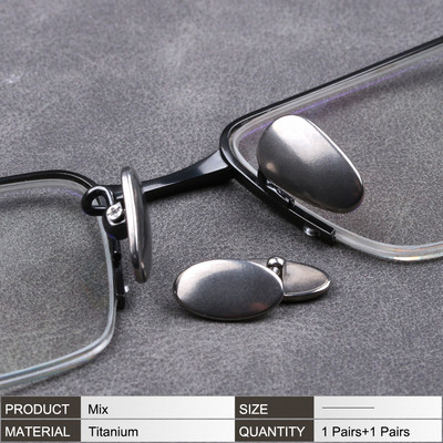 COLOUR_MAX titán orrpárnák, 12 mm-es vízcsepp-becsavarható szemüveg-orrpárnák