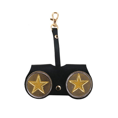 Szemüvegtáska PVC Egyszerű hordozható nyomáscsökkentő napszemüveg csíptetős védőhuzat lógó szemüvegtáska kulcstartó gyűrű tartozékok