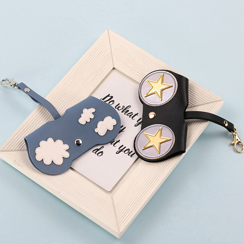 Szemüvegtáska PVC Egyszerű hordozható nyomáscsökkentő napszemüveg csíptetős védőhuzat lógó szemüvegtáska kulcstartó gyűrű tartozékok