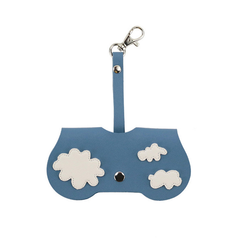 Szemüvegtáska PVC Egyszerű hordozható nyomáscsökkentő napszemüveg csíptetős védőhuzat lógó szemüvegtáska kulcstartó gyűrű tartozékok