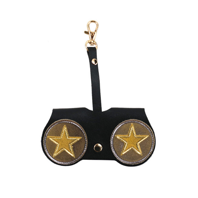 Szemüvegtáska PVC Egyszerű hordozható nyomáscsökkentő napszemüveg csíptetős védőhuzat lógó szemüvegtáska kulcstartó gyűrű tartozékok