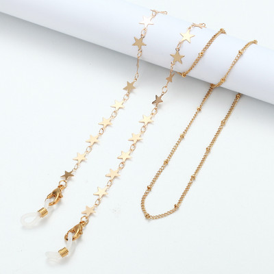 Divat Fém Szemüveglánc Arany Love Heart Napszemüveg Lánctartó Nyakpánt Arc-Maszk Zsinóros Szemüvegek Láncékszerek Női