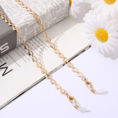 Divat Fém Szemüveglánc Arany Love Heart Napszemüveg Lánctartó Nyakpánt Arc-Maszk Zsinóros Szemüvegek Láncékszerek Női