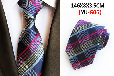 Divatos Jacquard selyem nyakkendő klasszikus csíkos kockás nyakkendő férfiaknak esküvői party üzleti 8 cm nyakkendő piros sárga fekete hivatalos nyakkendő