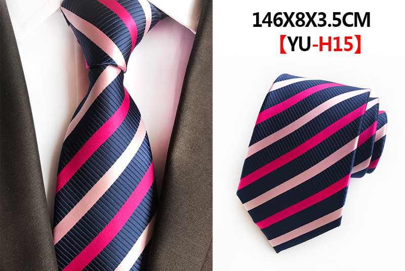 Divatos Jacquard selyem nyakkendő klasszikus csíkos kockás nyakkendő férfiaknak esküvői party üzleti 8 cm nyakkendő piros sárga fekete hivatalos nyakkendő