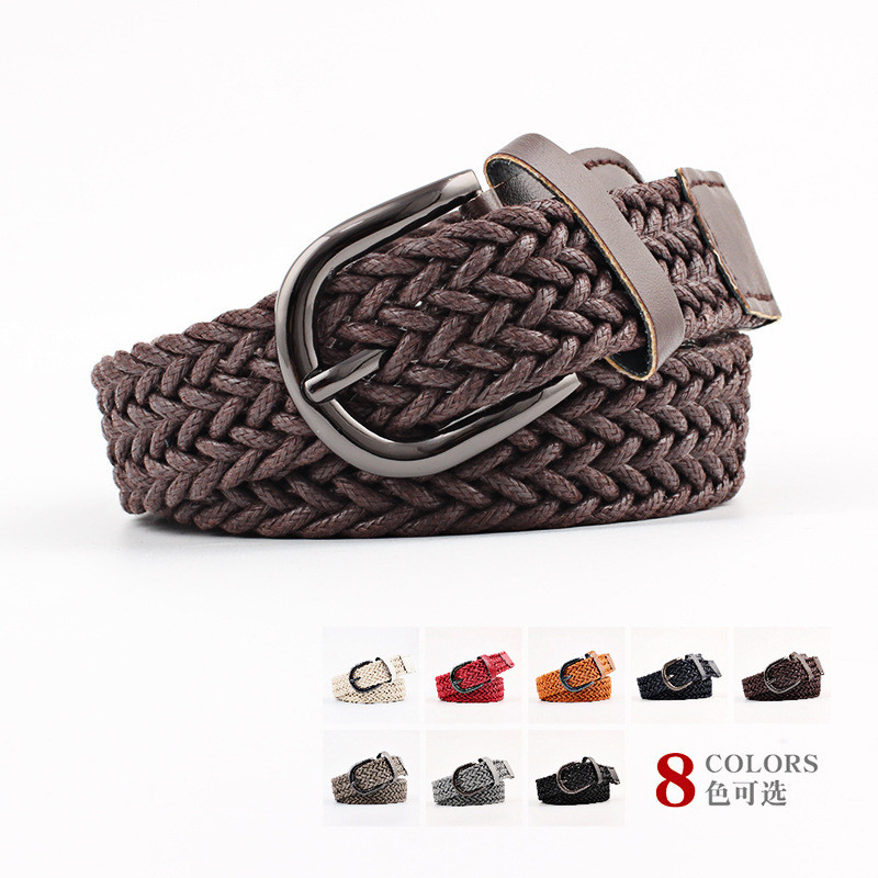 Női csavart viasz kötél fonott öv divat alkalmi övek női farmer ruha fém csat női öv luxus dizájner márka