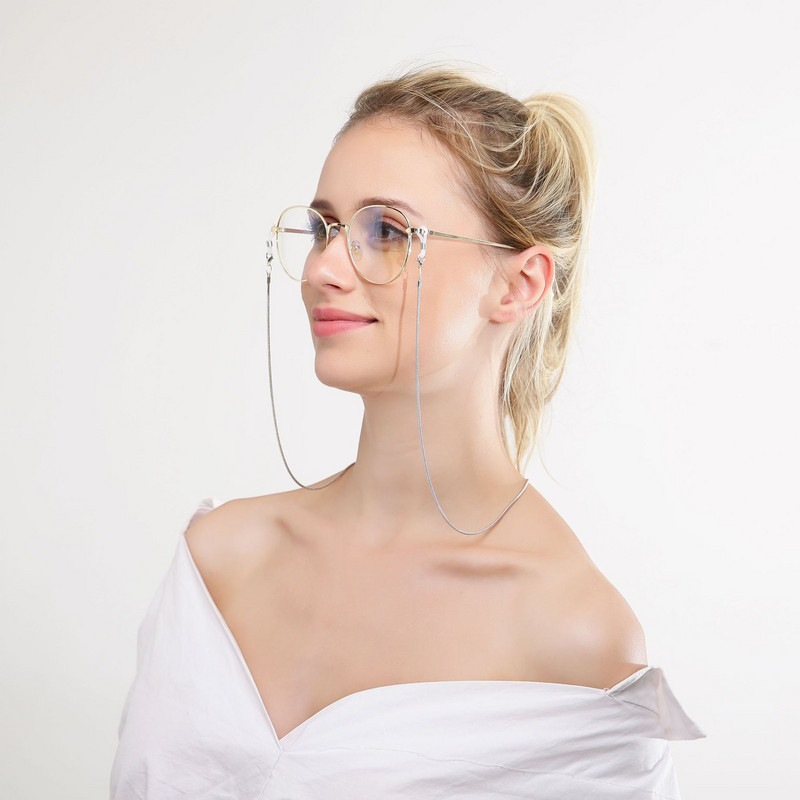 Kiváló minőségű egyszerű kígyó lánc férfiaknak és nőknek Arany színű napszemüvegek láncszemüvegtartók zsinóros szemüvegpántok