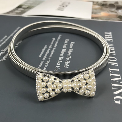 Elasztikus arany lánc öv női derék strassz övek női kiváló minőségű Easy Stretch strassz derékpánt gyöngy fém fűző