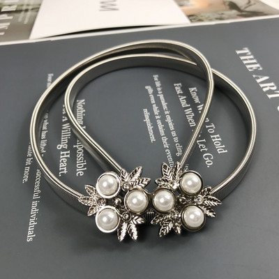 Elasztikus arany lánc öv női derék strassz övek női kiváló minőségű Easy Stretch strassz derékpánt gyöngy fém fűző