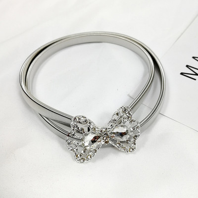 Elasztikus arany lánc öv női derék strassz övek női kiváló minőségű Easy Stretch strassz derékpánt gyöngy fém fűző