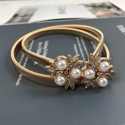 Elasztikus arany lánc öv női derék strassz övek női kiváló minőségű Easy Stretch strassz derékpánt gyöngy fém fűző