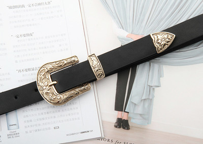 Vintage Boho fekete bőr deréköv nőknek Western női öv, Cowboy derékpánt