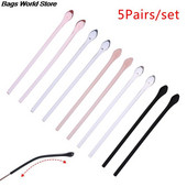 5 pár szemüveg vékony lábú, csúszásgátló, vékony lyukú szemüvegtartó kerek ujjú, puha szilikon allergiák megelőzésére fülakasztók