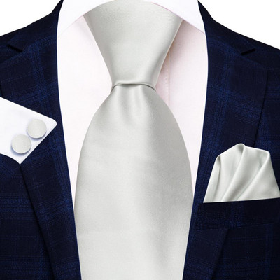 Hi-Tie pezsgő bézs virágos tömör design selyem esküvői nyakkendő férfiaknak Minőségi Hanky mandzsettagomb divat Nicktie üzlet