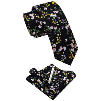 6,5 εκ. Casual Yourties Slim Floral Ανδρικές Γραβάτες Βαμβακερές γραβάτες Σετ τετράγωνα κλιπ τσέπης για ανδρικό πάρτι Αξεσουάρ γάμου Χονδρική