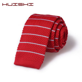 HUISHI Knit Tie Λεπτή Μόδα Πλεκτή Γραβάτα Ανδρική Μασίφ Μαύρη Λευκή Γκρι Μπλε Πλεκτή Γραβάτα 5,5 εκ. Skinny Ανδρική Γραβάτα