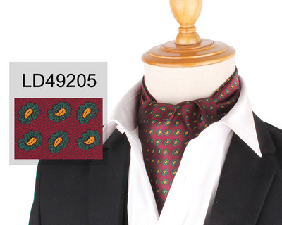 Virágos Paisley férfi kesudió nyakkendő esküvői formális Cravat Ascot Scrunch Self brit úriember poliészter puha nyakkendő luxus jacquard