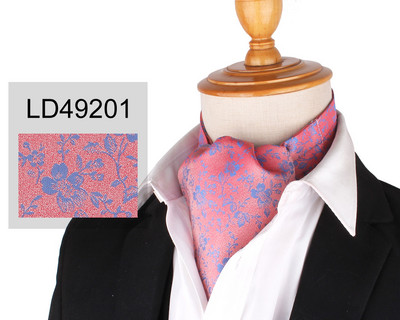 Virágos Paisley férfi kesudió nyakkendő esküvői formális Cravat Ascot Scrunch Self brit úriember poliészter puha nyakkendő luxus jacquard