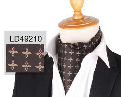 Virágos Paisley férfi kesudió nyakkendő esküvői formális Cravat Ascot Scrunch Self brit úriember poliészter puha nyakkendő luxus jacquard