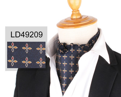 Virágos Paisley férfi kesudió nyakkendő esküvői formális Cravat Ascot Scrunch Self brit úriember poliészter puha nyakkendő luxus jacquard