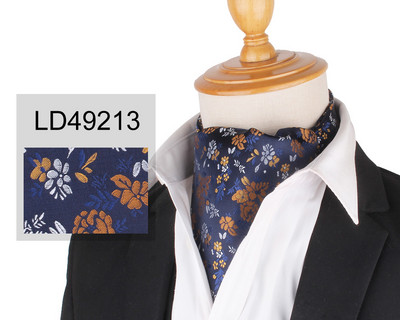 Virágos Paisley férfi kesudió nyakkendő esküvői formális Cravat Ascot Scrunch Self brit úriember poliészter puha nyakkendő luxus jacquard