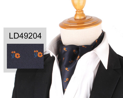 Virágos Paisley férfi kesudió nyakkendő esküvői formális Cravat Ascot Scrunch Self brit úriember poliészter puha nyakkendő luxus jacquard