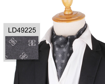 Virágos Paisley férfi kesudió nyakkendő esküvői formális Cravat Ascot Scrunch Self brit úriember poliészter puha nyakkendő luxus jacquard