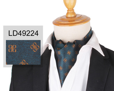 Virágos Paisley férfi kesudió nyakkendő esküvői formális Cravat Ascot Scrunch Self brit úriember poliészter puha nyakkendő luxus jacquard
