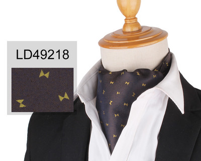 Virágos Paisley férfi kesudió nyakkendő esküvői formális Cravat Ascot Scrunch Self brit úriember poliészter puha nyakkendő luxus jacquard