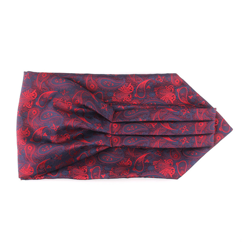 Virágos Paisley férfi kesudió nyakkendő esküvői formális Cravat Ascot Scrunch Self brit úriember poliészter puha nyakkendő luxus jacquard
