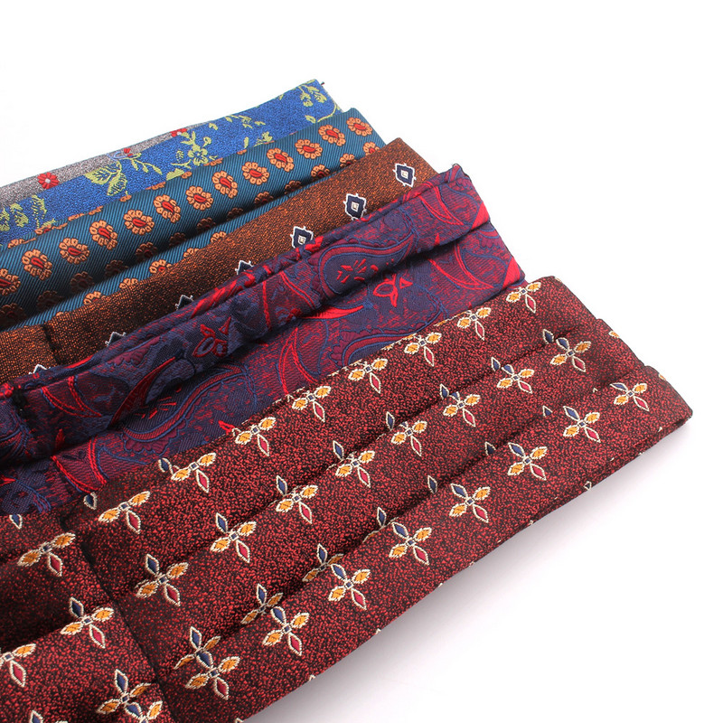 Virágos Paisley férfi kesudió nyakkendő esküvői formális Cravat Ascot Scrunch Self brit úriember poliészter puha nyakkendő luxus jacquard
