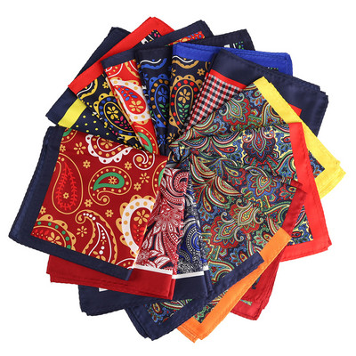 Mans Pocket Square Hanky nagy méretű 33*33 cm nyomtatás Paisley Patchwork Houndstooth zsebkendő férfi öltöny esküvői partira