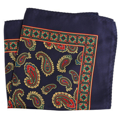 Mans Pocket Square Hanky nagy méretű 33*33 cm nyomtatás Paisley Patchwork Houndstooth zsebkendő férfi öltöny esküvői partira