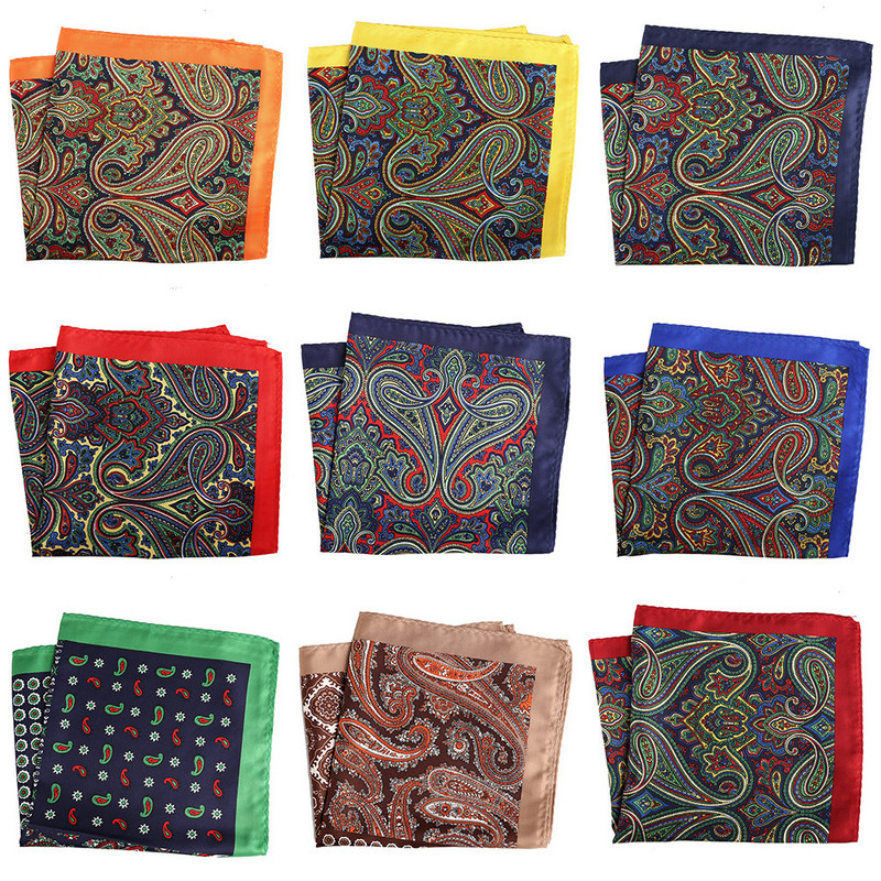 Mans Pocket Square Hanky nagy méretű 33*33 cm nyomtatás Paisley Patchwork Houndstooth zsebkendő férfi öltöny esküvői partira