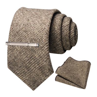 JEMYGINS egyszínű kasmír gyapjú nyakkendő és négyszögletes zsebkendős nyakkendőcsipesz készletek férfiaknak, napi nyakkendő kiegészítők, ajándékok