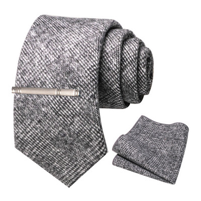 JEMYGINS egyszínű kasmír gyapjú nyakkendő és négyszögletes zsebkendős nyakkendőcsipesz készletek férfiaknak, napi nyakkendő kiegészítők, ajándékok