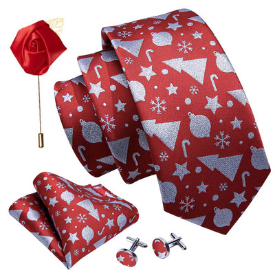 Férfi esküvői nyakkendő piros Paisley tömör selyem nyakkendő férfiaknak Gravat zsebkendő mandzsettagomb bross szett Barry.Wang Designer FA-5509