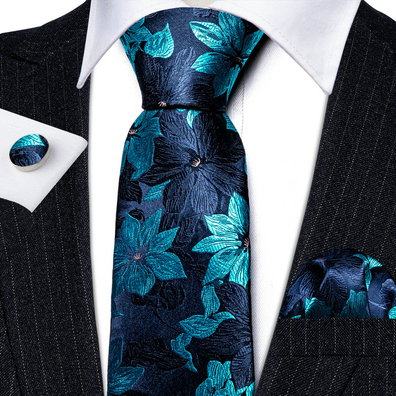 Disainer siidist meeste lipsukomplekt Sinine sinakasroheline kaelaside Taskurätik Mansetinööbid Pulmakingitus Tasuta kohaletoimetamine Dropship Barry. Wang A-5981