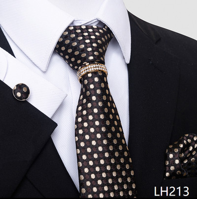 Márka luxus 8 cm 100% selyem nyakkendő Hanky mandzsettagomb szett Gravata nyakkendő férfiaknak kék hombre nyomtatott esküvői apák napi irodai ruha