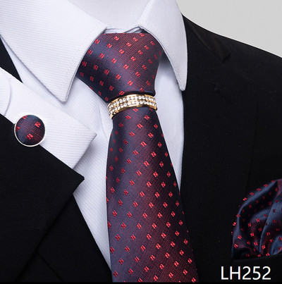 Márka luxus 8 cm 100% selyem nyakkendő Hanky mandzsettagomb szett Gravata nyakkendő férfiaknak kék hombre nyomtatott esküvői apák napi irodai ruha