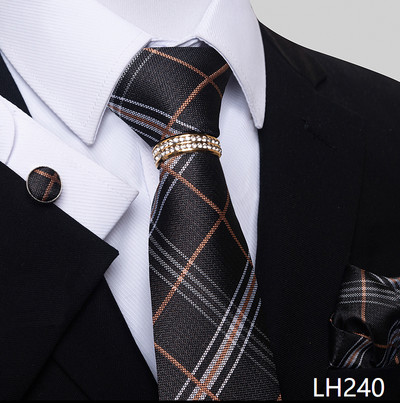 Márka luxus 8 cm 100% selyem nyakkendő Hanky mandzsettagomb szett Gravata nyakkendő férfiaknak kék hombre nyomtatott esküvői apák napi irodai ruha