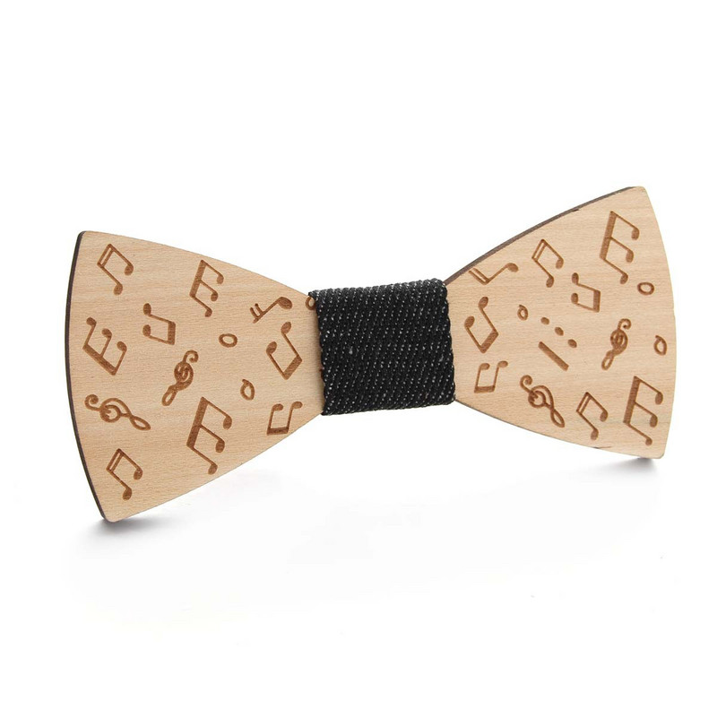 Kézzel készített, úriember, fából készült csokornyakkendő, hangjegyes csónak horgony mintás férfi gyerek nyakkendő csokorkötő klasszikus esküvői kiegészítő