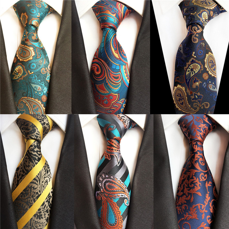 Csíkos kék nyakkendő férfiaknak 8 cm selyem nyakkendő piros pöttyös férfi karcsú nyakkendő lila kockás nyakkendő Paisley férfi esküvői nyakkendő A043
