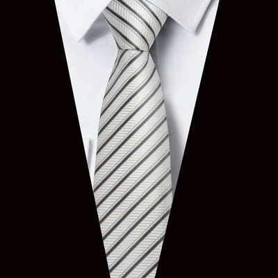 Új 8 cm-es 3,15"-es férfi nyakkendő, csíkos, Jacquard szőtt klasszikus esküvői Gravatas Para Homens nyakkendő nyakkendő
