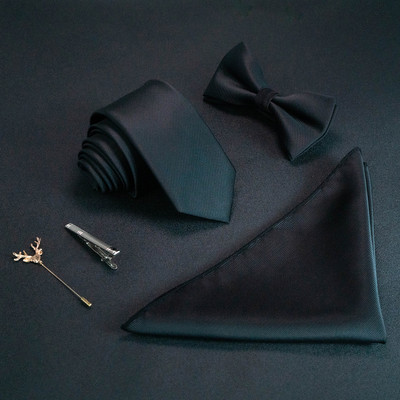 JEMYGINS új egyszínű 6 cm-es selyem férfi nyakkendő szett Jacquard szőtt nyakkendő csokornyakkendő zsebkendőtű öltöny piros zöld üzleti esküvőre