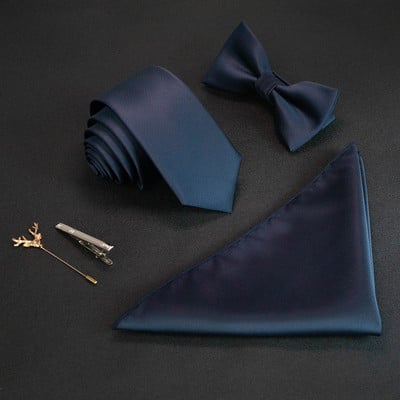 JEMYGINS új egyszínű 6 cm-es selyem férfi nyakkendő szett Jacquard szőtt nyakkendő csokornyakkendő zsebkendőtű öltöny piros zöld üzleti esküvőre