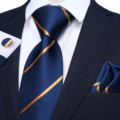 Lila csíkos kockás selyem nyakkendő szett négyzet alakú zseb mandzsettagombok Esküvői kellékek 8 cm nyakkendők Ajándék Férfi Nagykereskedelmi cikkek